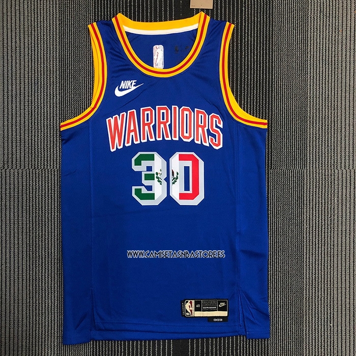 Stephen Curry NO 30 Camiseta Golden State Warriors Classic Royal Special Mexico Edition Azul